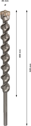 PRO SDS-max-7 Drill Bit, 45x400x520 mm PRO SDS-max-7 Drill Bit, 45x400x520 mm