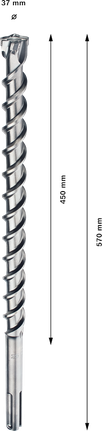 PRO SDS-max-7 Drill Bit, 37x450x570 mm PRO SDS-max-7 Drill Bit, 37x450x570 mm