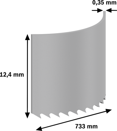 Bosch PRO CB281418 band saw blade, 733 mm length.