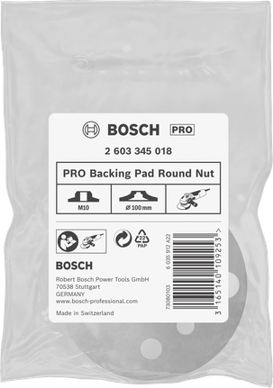 Bosch PRO backing pad round nut, M10 100 mm.
