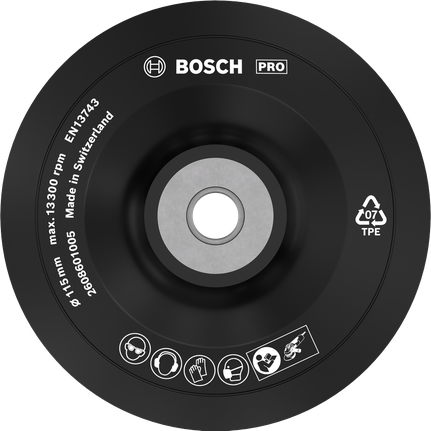 PRO Backing Pad Soft, 115 mm, M14 Bosch PRO Backing Pad Soft 115 mm for angle grinders.