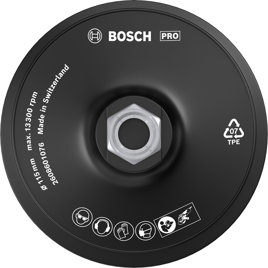 Bosch PRO Backing Pad 115 mm soft hook-and-loop.