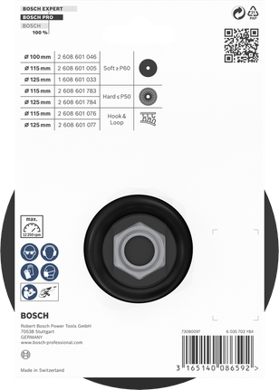 PRO Backing Pad, 125 mm, M14, Hook-and-Loop Bosch PRO backing pad 125 mm M14 hook-and-loop.