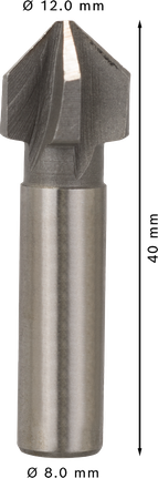 PRO Steel HSS Countersink Bit, 12 x 40 mm, M6 Bosch PRO Steel HSS countersink bit 12 x 40 mm.