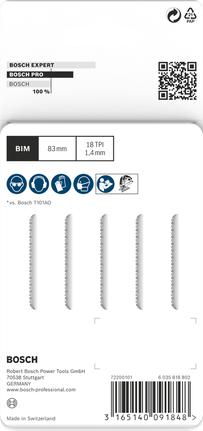 PRO Hardwood clean curve T101AOF Jigsaw Blade, 83 mm, 5 pcs Bosch PRO Hardwood clean curve T101AOF jigsaw blades 83mm 5pcs.
