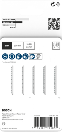 PRO Hardwood clean reverse T101BRF Jigsaw Blade, 100 mm, 5 pcs Bosch PRO Hardwood clean reverse T101BRF Jigsaw Blade 100mm 5pcs.