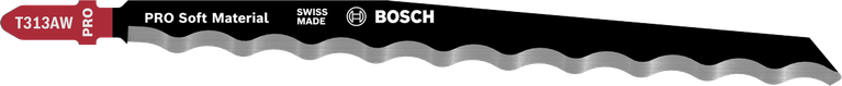 PRO Soft Material T313AW Jigsaw Blade, 152 mm, 3 pcs Bosch PRO Soft Material T313AW jigsaw blade, serrated edge.