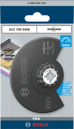 PRO ACZ 100 SWB Multitool Blade, 100 mm Bosch PRO ACZ 100 SWB multitool blade 100 mm.