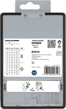 PRO Metal HSS-G Twist Drill Bit Set, 10 pcs Bosch PRO Metal HSS-G twist drill bit set 10 pcs.