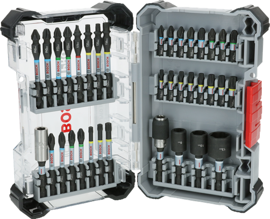 Bosch PRO Impact Screwdriver Bit Set 36-piece organized case.