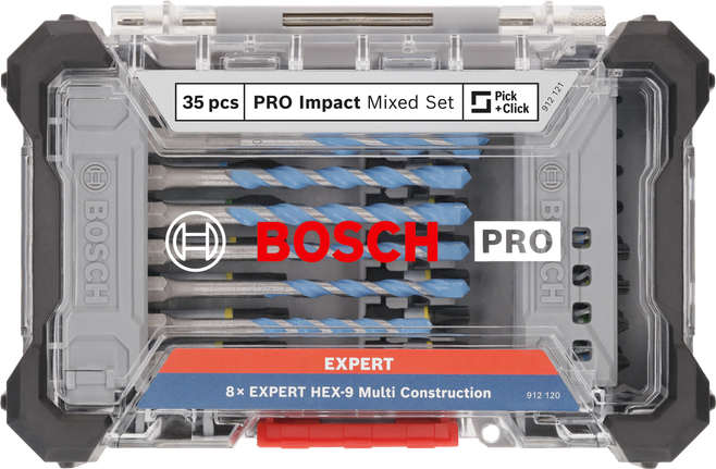 PRO Impact Mixed Set, Display, 6 x 35 pcs Bosch PRO Impact Mixed Set 35 pcs.