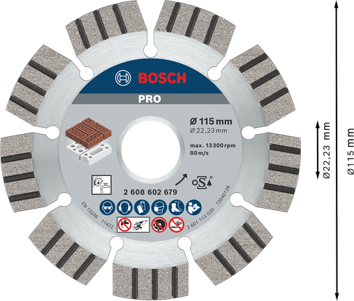 Bosch PRO Abrasive Diamond Disc 115 mm for cutting.