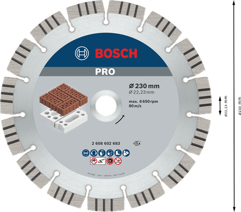 Bosch PRO Abrasive Diamond Disc 230 mm for masonry.