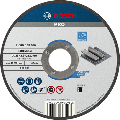 PRO Metal Bosch PRO Metal Bonded Cutting Disc 125mm for metal.