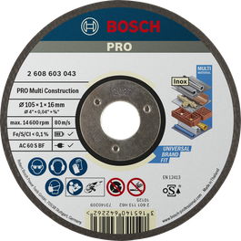 Bosch PRO Multi Material Cutting Disc 105 x 1 x 16 mm.