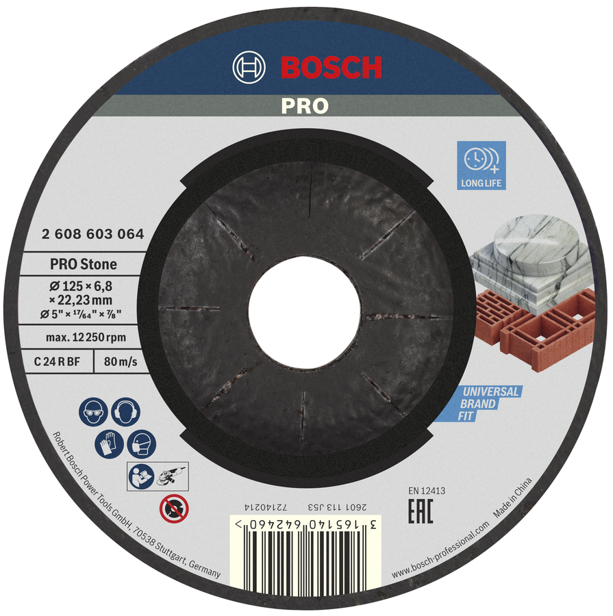 Bosch PRO Stone Grinding Disc 125 mm for masonry.