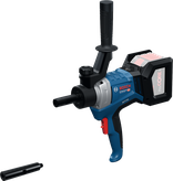 Bosch GRW 18V-120 cordless mud mixer with side handle.