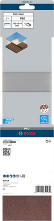 PRO X440 Sanding Belt, 100 x 914 mm, G80, 3 pcs PRO X440 Sanding Belt, 100 x 914 mm, G80, 3 pcs