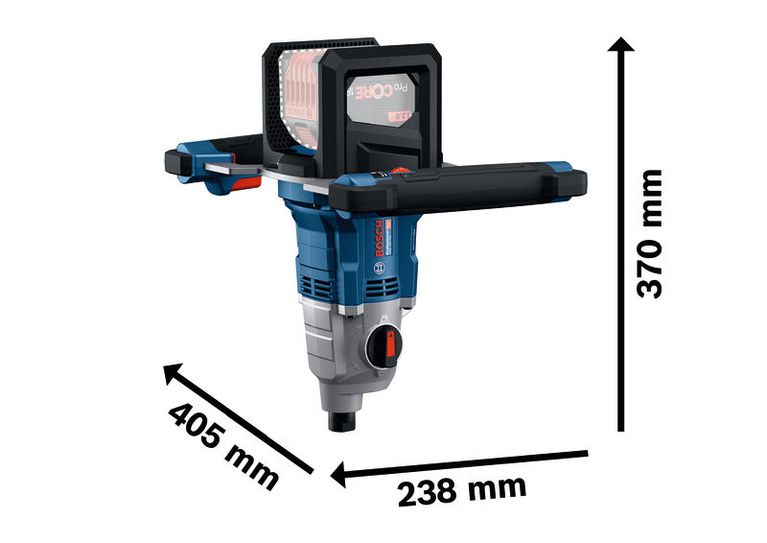 Bosch GRW 18V-160 stirring mechanism with large handles.