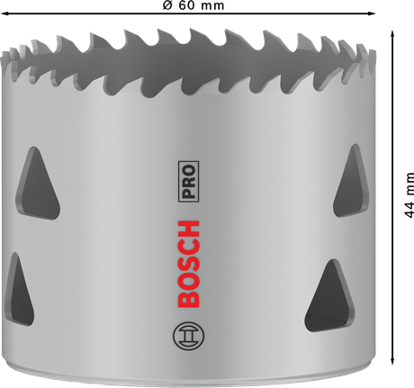 PRO Multi Material Hole Saw, 60 mm, Threaded PRO Multi Material Hole Saw, 60 mm, Threaded