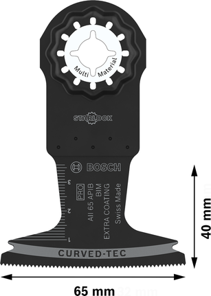 PRO AII 65 APIB Plunge Cut Blade, 65 x 40 mm, 5 pcs Bosch PRO AII 65 APIB plunge cut blade for multi-tools.