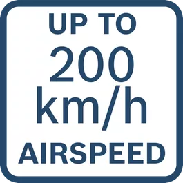  Air speed up to 200 km/h
