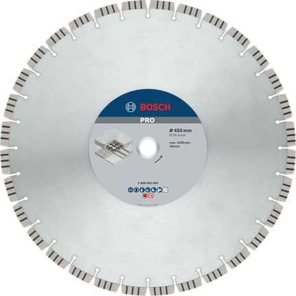 Bosch PRO Concrete Diamond Disc 450 mm for cutting.