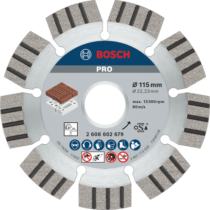 Bosch PRO Abrasive Diamond Disc 115 mm for cutting.