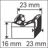 Cable tie holder dimensions.