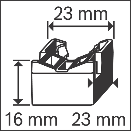Cable tie holder dimensions.