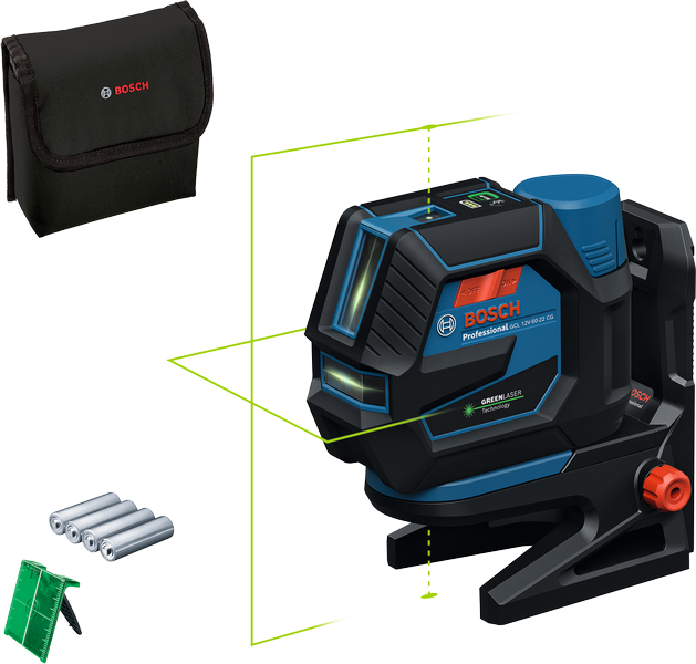 Bosch GCL 12V-50 green laser leveling tool.
