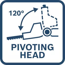 Pivoting head for ergonomic cutting at various angles