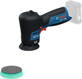 Bosch GPX 12V-77 cordless polisher with foam pad.