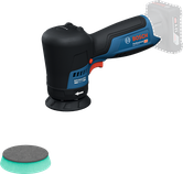 Bosch GPO 12V-77 cordless polisher with foam pad.