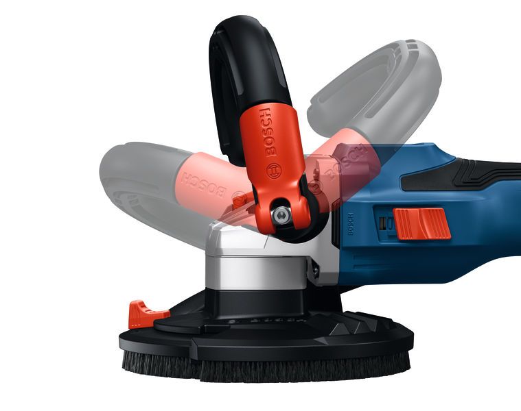 Bosch GBR 18V-15 S concrete grinder with adjustable handle.
