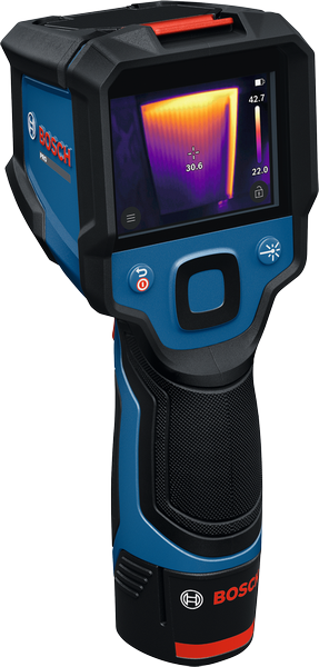 Bosch GTC 12V-450-13 thermo camera with temperature display.