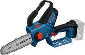Bosch GKE 18V-20 cordless pruner saw for precise cutting.