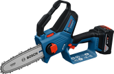 Bosch cordless GKE 18V-20 chainsaw with 18V battery.