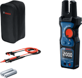 Bosch GFM 1000 digital multimeter with case and test leads.