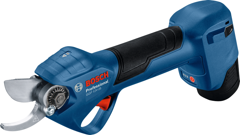 Bosch GGP 12V-25 cordless pruner for cutting branches.