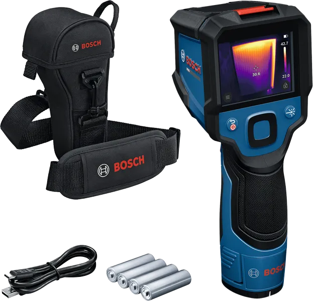 Bosch GTC 12V-450 thermal imaging camera with case and batteries.