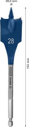 Bosch EXPERT Self Cut Speed Spade Drill Bit 28 x 152 mm.