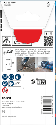 Bosch EXPERT AVZ 32 RT10 sanding finger 32×53 mm.
