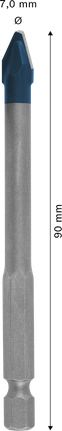 Bosch EXPERT HEX-9 Hard Ceramic Drill Bit 7x90mm.