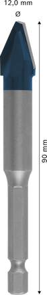 Bosch EXPERT HEX-9 Hard Ceramic Drill Bit 12x90mm.