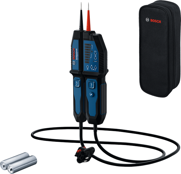 Bosch GVT 1000 voltage tester with case and batteries.