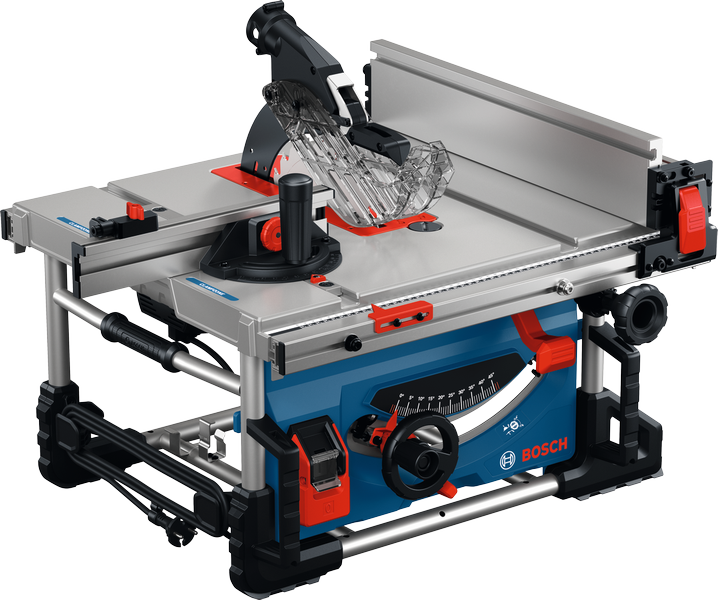 Bosch GTS 70-216 table saw with adjustable cutting angle.