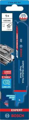 EXPERT Medium-Thick Tough Metal S955HHC Bosch S955HHC 3–8 mm tough metal saw blade