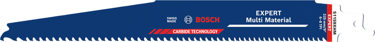 Bosch EXPERT Multi Material S1159XHM blade with progressive teeth.