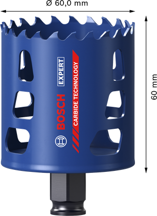 Bosch EXPERT Multi Material 60 mm carbide hole saw.